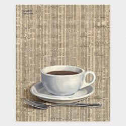 Painting "Coffee and the Paper"