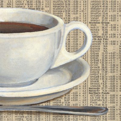 Detail of painting "Coffee and the Paper"