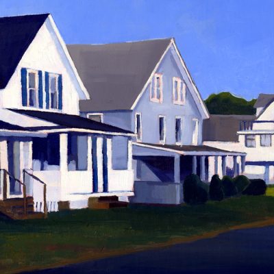 Catherine Christiano, Cottages, Old Lyme #4, 2007, oil on panel, 6 x 8 1/2 inches. Photo credit: Catherine Christiano.