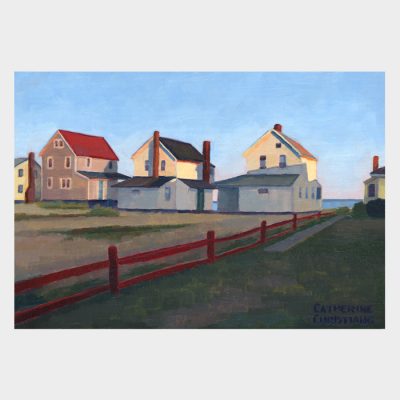 Painting "Three Cottages - Twilight"