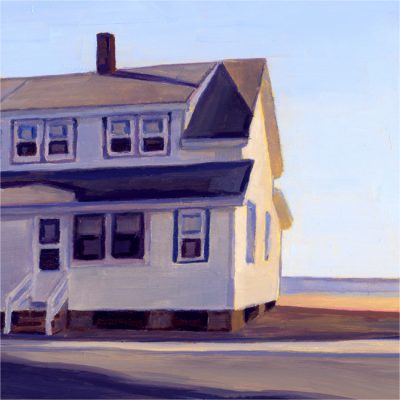 Catherine Christiano, Cottages, White Sands Beach #8, 2014, Oil on panel, 4 1/4 x 6 inches. Photo credit: Catherine Christiano.